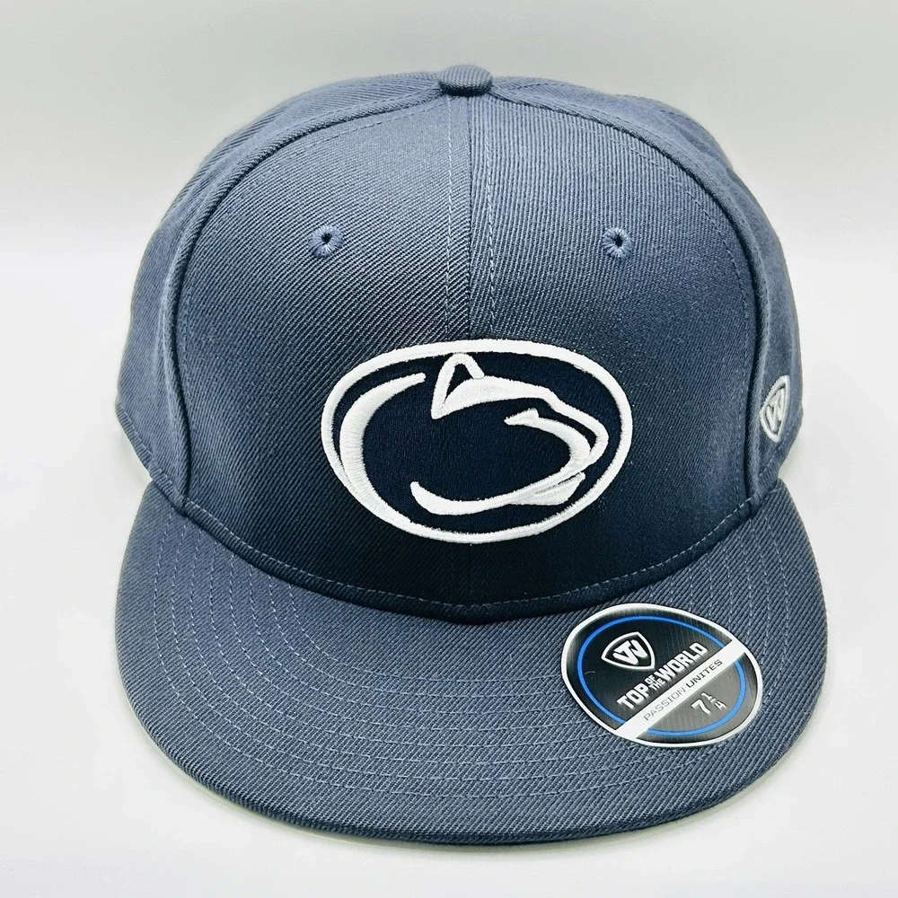 Penn State Nittany Lions Top of the World Logo Fitted Hat Cap 7 1/4 NCAA Blue